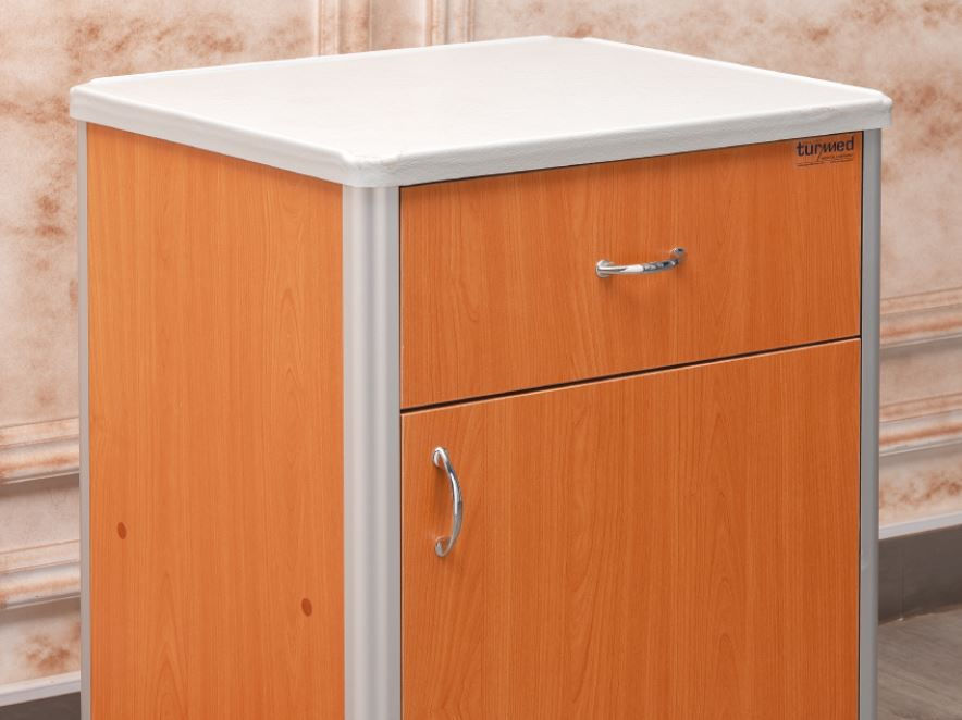 Bedside Cabinet On Casters TM E 5013 Turmed With Drawers