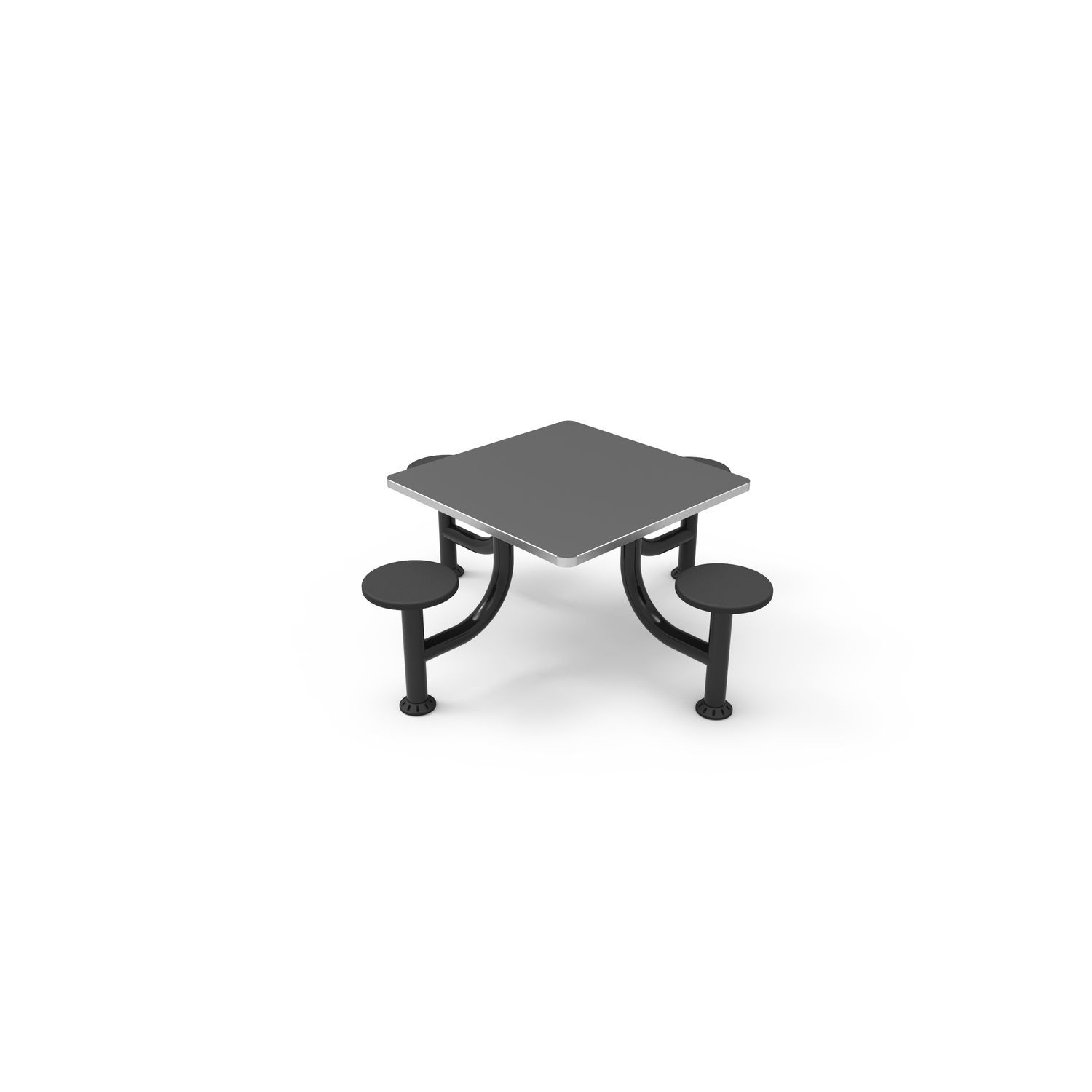 Dining Table Square Stainless Steel With Attached Chair Dining Table Square Stainless Steel With Attached Chair