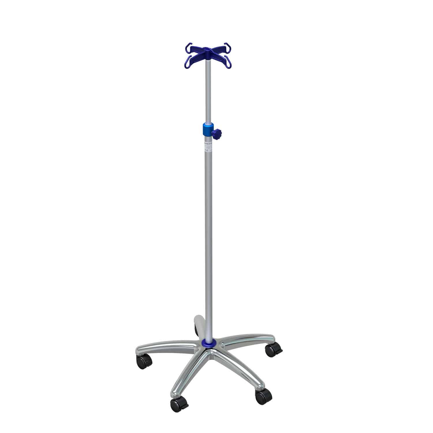 IV Pole On Casters 144509 Adexte 4 Hook Telescopic Height