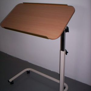 height-adjustable overbed table / tilting / on casters