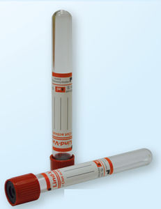 blood collection tube / cylindrical / with coagulation activator