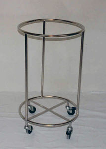 transport trolley / dirty linen / 1-bag / stainless steel