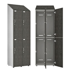 storage locker / with shelf / with clothes rack / 4-door