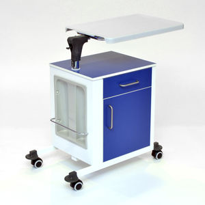 bedside table with wardrobe / with integrated over-bed table / on casters
