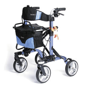 4-caster rollator / with seat / with basket / folding