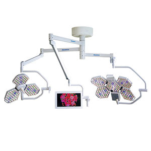 ceiling-mounted surgical light / LED / with control panel / with video camera