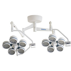 ceiling-mounted surgical light / LED / with control panel / 2-arm