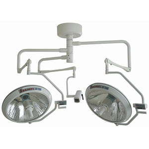 ceiling-mounted surgical light / halogen / with control panel / with video camera