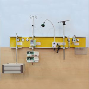 horizontal bed head unit / wall-mounted / modular / with light
