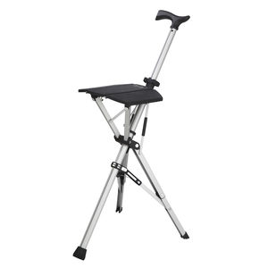walking stick with seat / T-handle / folding
