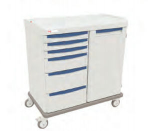 treatment trolley / with drawer / with IV pole / modular