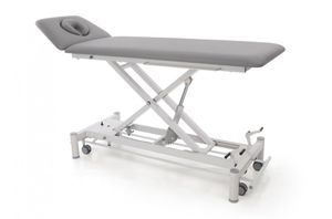 pneumatic massage table / on casters / height-adjustable / 2-section