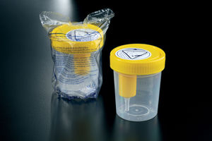 urine sample container / with cap / vacuum