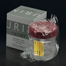 urine sample container / with screw cap / polypropylene