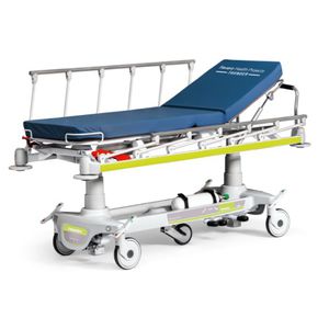 transport stretcher trolley / hydraulic / height-adjustable / 2-section