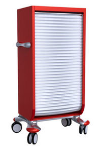 multi-function trolley / linen / with tambour door / single-module