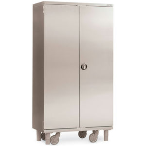storage cabinet / operating room / 2-door / on casters