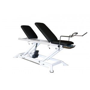 gynecological examination table / height-adjustable / on casters / 3-section