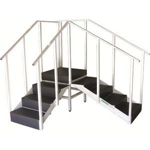 corner rehabilitation staircase / with 2 handrails