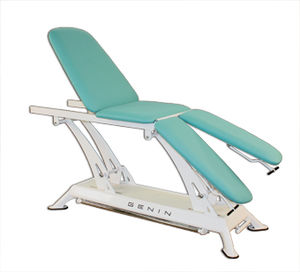 electric massage table / height-adjustable / with double legrests / 3-section