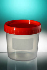 urine sample container / with screw cap / polypropylene