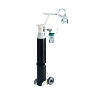 trolley-mounted oxygen therapy system / with oxygen cylinder / with oxygen mask
