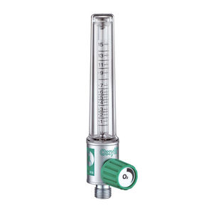 oxygen flow meter / air / variable-area / plug-in type