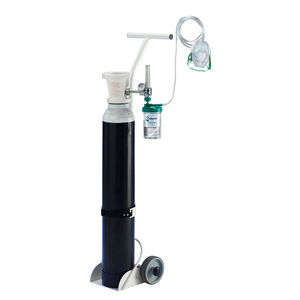 trolley-mounted oxygen therapy system / with oxygen cylinder / with oxygen mask