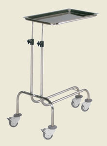 Mayo table with brake / on casters / height-adjustable / stainless steel