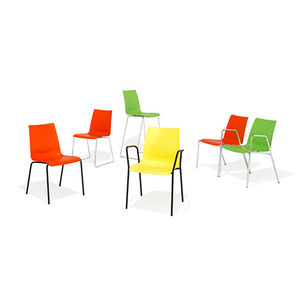 waiting room chair / with armrests / stackable