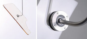 X-ray radiation shielding screen / ceiling-mounted / with window