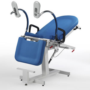 gynecological examination table / manual / height-adjustable / with adjustable backrest