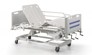 hospital bed / manual / height-adjustable / on casters