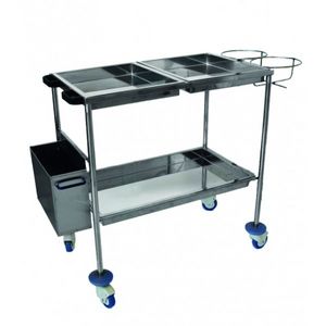 dressing trolley / transport / waste / 2-tray