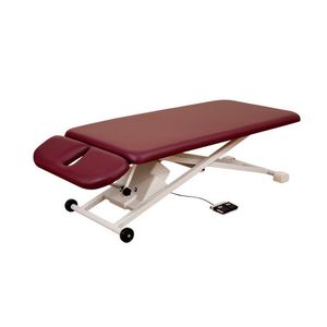 manual massage table / on casters / height-adjustable / 2-section