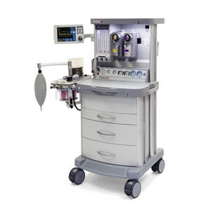 trolley-mounted anesthesia workstation / with respiratory monitoring