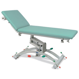 hydraulic examination table / height-adjustable / on casters / 2 sections