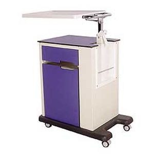 bedside table with wardrobe / on casters / with integrated over-bed table