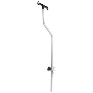 rail-mounted IV pole / stainless steel / 2-hook