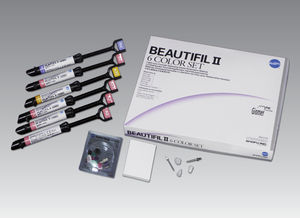 dental composite material / for dental restorations / radio-opaque