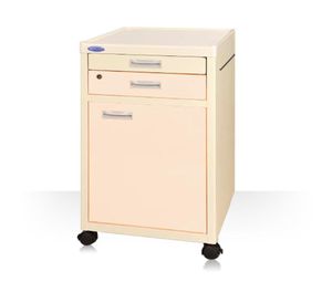 bedside table on casters / with cabinet