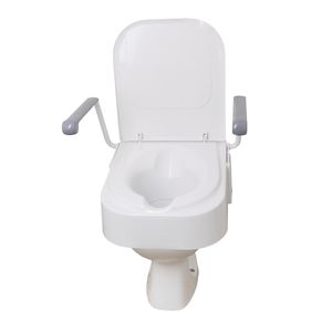 raised toilet seat with armrests