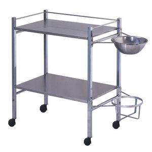 transport trolley / for instruments / with bowl / with basin bracket