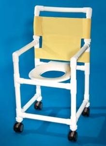 shower chair / on casters / with cutout seat