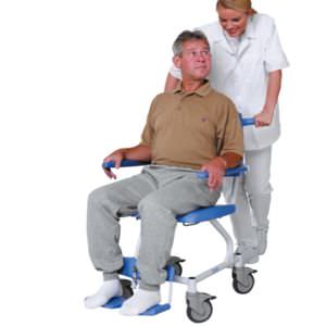 shower chair / with cutout seat / on casters
