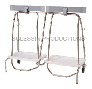 transport trolley / waste / with tray / with automatic closure