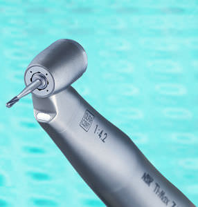 dental contra-angle / multiplier / 45° / quadruple external spray
