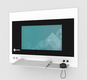 surgery computer workstation / wall-mounted / recessed / waterproof