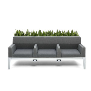 waiting room sofa / 3-seater / design