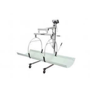 hydraulic patient lift / on casters / with weighing scale